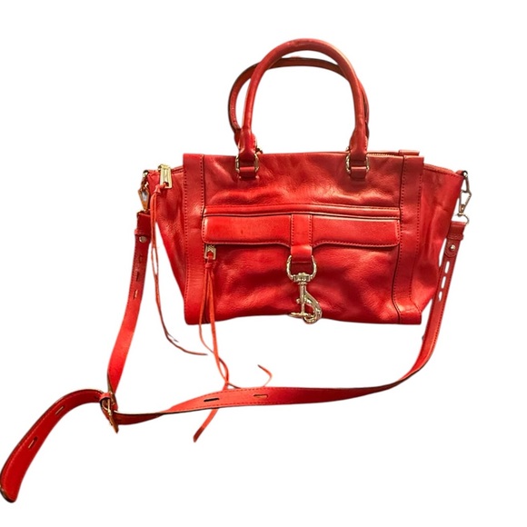 Vintage Y2K Rebecca Minkoff Bowery Red Leather Gold Hardware Satchel MSRP $425 - Picture 1 of 16